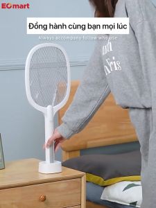 Vợt muỗi tự động kiêm đèn bắt muỗi sạc tích điện vợt bắt muỗi thông minh cao cấp để bàn - Vợt Muỗi Thông Minh Kèm Đèn Led Siêu Sáng - Vợt Muỗi Đa năng 2 Trong 1 - Sạc điện 220v tiện dụng
