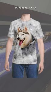 Kaos 3D 3 Dimensi Husky Head Premium Bangkok Thailand