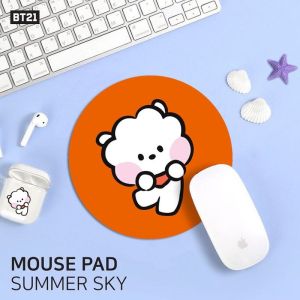 LINE FRIENDS | BT21 Group Circular Mouse Pad Dormitory Laptop Desktop Office Cute Mouse Pad Fan Gift of the Fan Circle 2026