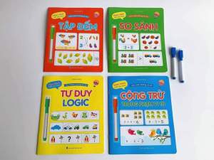 Sét 4 Vở Viết Xóa Được - Wipe Clean: Làm Toán Không Sợ Sai - Tặng Kèm 2 Bút