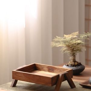 ถาดวางผลไม้มีขา กระถาง ถาด ผลไม้ ตะกร้า ถาดใส่ของ ถาดไม้สัก ถาดไม้มีขา ถาดเสริฟ ของใช้ในครัว ร้านอาหาร ร้านกาแฟ คาเฟ่ ทรงเอ