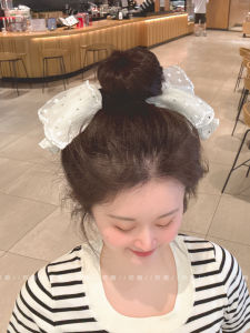 Elegant Fashion Color Block French Polka Dot Skirt Hair Ties Womens Large Size Hair Bands Hair Accessories Original Design Fresh out