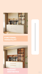 [PRE-ORDER] Solid wood sideboard with perforated panel vintage style suitable for living room kitchen glass door wall-mounted tall cabinet.