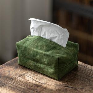 Retro Chinese Style Dustproof Cloth Art Tissue Box for Tea Room Storage Handcraft Dyed Fabric Tissue Holder Household Use