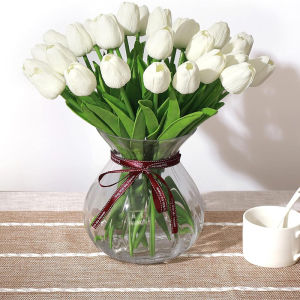 29cm 3/5Pcs Tulip Artificial Flowers Bouquet PE Foam Fake Flower for Wedding Ceremony Decoration Home Room Garden Bouquet Decor