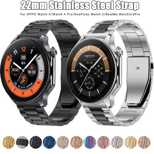 22mm Stainless Steel Band For OPPO Watch X X2 OPPO Watch 4 Pro Metal Bracelet For OnePlus Watch 2 Folding Buckle Strap Correa