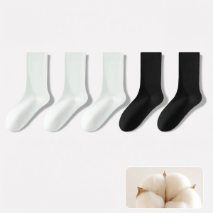 NEARKINS | White Pile Pure Cotton Seamless Maternity Socks for Women