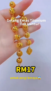 gelang tangan biji lada gold terbuat dari bahan koin logam asli 1991 anti karat dan luntur