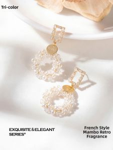 3COLOUR·S | Fancy Elegant French Style Round Shattered Zirconia Earrings S925