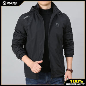 VUUG Fall/winter Coat Mens Middle-aged Casual Jacket Outdoor Waterproof Charge Coat Hat-free Coat