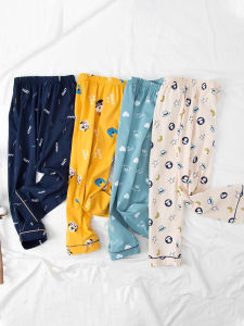 Pure Cotton Childrens Home Pants Thin Summer Boys Girls Air Conditioned Long Pants Casual Style Comfortable Breathable