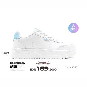 Aerostreet 37-40 Leona Putih Biru Muda - Sepatu Sneakers Casual Sport Pria Wanita