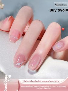 MONLEYTA | Wearable Manicure Nail Patches Summer New Style Short Medium Long Ice Transparent Color French Style Finished Product