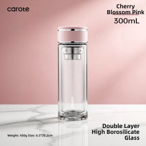 CAROTE | Portable Aesthetic Tea-water Separation Double-layer Glass Cup