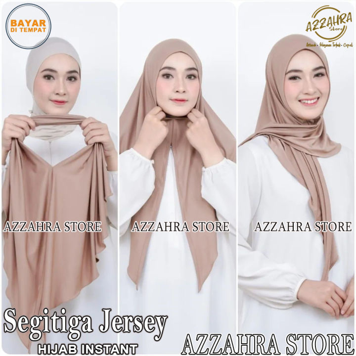Hijab Segitiga Instant Jersey Premium Warna Terlengkap Anti Ribet