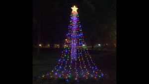 🌙350LED Solar String Light 8 Modes Pentagram Waterfall Lights Hari Raya Decoration for Yard Festival Party Wedding Ramadan Lights
