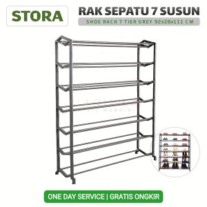 STORA Rak Sepatu dan Sandal 7 Susun Tingkat 98x28x111 Cm