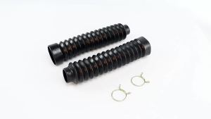 Black Motorcycle Rubber Front Fork Shock Absorbed Dust Proof Sleeve Protector Cover Damping Gaiters Gators Boots Universal
