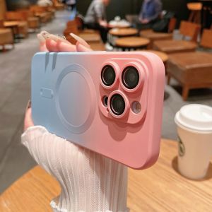 SinQui | Gradient Dual-color Magnetic Liquid Phone Case Soft Silicone