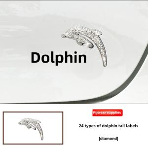 Applicable to BYD Dolphin Restoration Medium Net Car Logo Tailgate Tail Tag Diamond-Embedded Decorative Sticker BYD Outer Diamond
