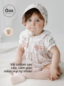 OAK FAMILY | Summer Newborn Short Sleeve Onesie Lightweight Ruffled Sleeves 0-3 Months Baby Girl Bodysuit