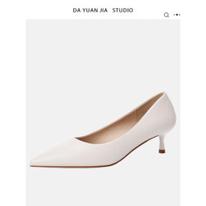 Comfortable Low Heel Single Shoes Womens Spring Autumn New French Nude High Heels Pointed Toe Thin Heel 3cm Work Shoes