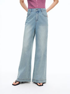 DUSHU | Straight Leg Flared Jeans Pants