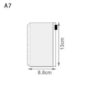 10Pcs A5 A6 A7 Binder Pocket Binder Zipper Folders for 6 Ring Notebook Divider Page Waterproof PVC Leaf Document Filing Bag