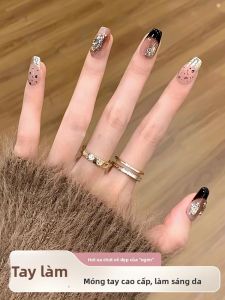 MONLEYTA | Nhựa móng tay thủ công Pure Handmade Wearable Nail Art 2025 New Year Autumn Winter Short Medium Long Finished Product