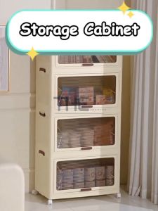 THE L57-85cm (3-5 Layers) Push-In-Door Storage Cabinet Foldable Kitchen Storage With Roller