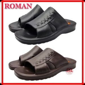 Duralite Roman Mens Lightweight and Waterproof open toe non-slip comfortable slippers/flipflops (Black & Brown)