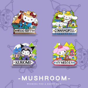 Camp Style Sanrio Spring Garden Fair Badge Brooch Pin Korean Fashion Alloy Silver Gold Plated Cartoon Dog Gift for Women