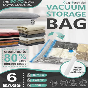 Vacuum Storage Bags 15-Pack Space Saver Vacuum Storage Bags Vacuum Seal Bags for Clothing Clothes Comforters and Blankets