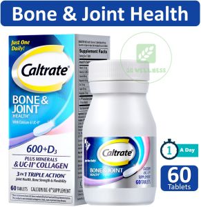 [NewExp11/26]👍Caltrate Bone & Joint Health 60 Tablets ✅ UCII & Calcium & Minerals Flexible Joints Strong Bones in 1 Caplet