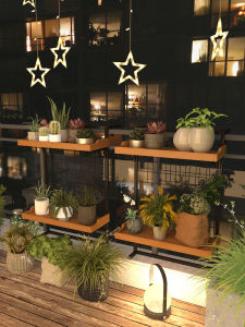 TMCG | Balcony Rail Planter Bracket Iron Double Layer