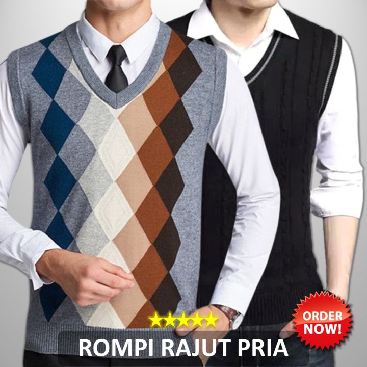 Vest Rompi Rajut - Kombinasi Warna