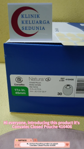 #KlinikKita|  416406 - Convatec Natura Plus Closed Pouch 45MM with Filter 30s Natura+ Close End Opaque  ostomy