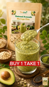 Oatmeal Avocado Moringa Chia Creamy Breakfast Drink Mix Quick and Easy Morning Drink