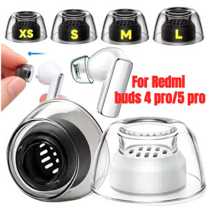 New Liquid Silicone Ear Tips for Redmi Buds 4 Pro/5 Pro Anti-Slip Replacement Earbuds Cover Soft Comfort Fit Earpads