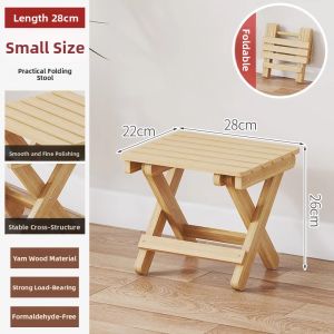 CHUJUN | Portable Wooden Folding Stool for Home and Outdoor Use