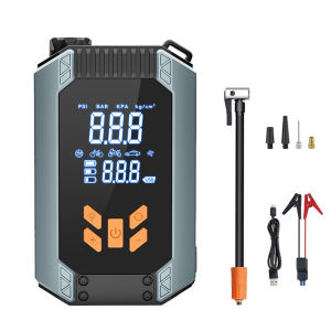 【HRFS】 Heavy-Duty Tire Inflator with Jump Starter and Digital Pressure Gauge for Car Repairs