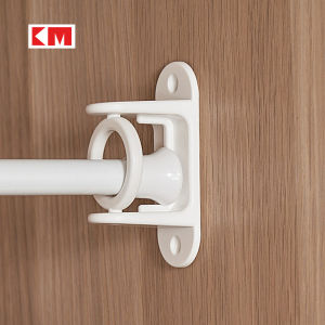 Rotatable Ring Hook Towel Rod Retractable Rod No-Drilling Strong Adhesive Curtain Rod Support Plastic Sticky Hook Home Organizer