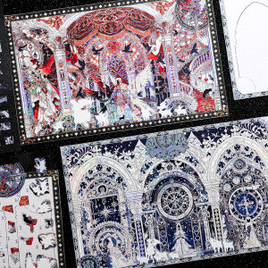 Landscape High-Quality Retro Luxurious 3D Puzzle Stickers