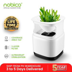 Nobico J009 Air Purifier For Home & Room  Effective Area 15 sqm  With Hepa Filter And Light Sterilizer Virus Green Plant Cultivation DIY Portable |In 5 Years Warranty|