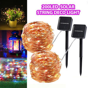 LED Solar Lighting Powered Twinkle Starry String Copper Wire Light 8 Modes Fairy DIY Outdoor Festive Party