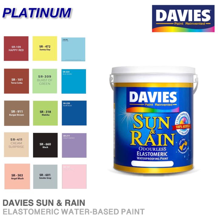 4 Liters / Gallon | DAVIES Sun & Rain | Elastomeric Water-based Paint ...