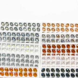 30 Chiếc 9X12 Mm Mặt Kính Hình Bầu Dục Hạt Flatback Mặt Dây Pha Lê Cho DIY Trang Sức Làm Vòng Cổ Handmade & Phụ Kiện Bông Tai