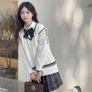 Áo Len Dệt Kim Áo Sơ Mi Váy Bộ Hai Mảnh Phong Cách Sinh Viên Nhật Bản Bộ Đồng Phục JK Bộ Đồ Học Sinh Mùa Thu Đông