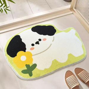 Carpet Soft Flocking Bathroom Foot Mat Fresh Style Bathroom Carpet Absorbent Non-slip Mat Living Floormat