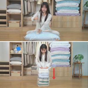 Vacuum Storage Bags Extra Large Space Saver Bags Storage Bags Vacuum Sealed Airtight Vacuum Cubes Sealer Bag No Need Pump 5 Seconds Compress真空压缩袋